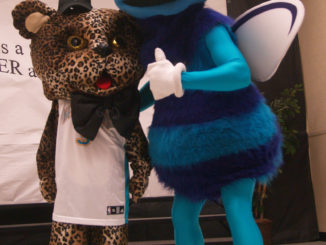 R.J. Vial and Hornets mascots