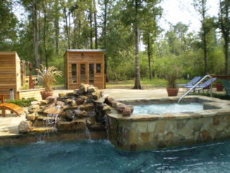 A hot tub, pool, sauna and steam room