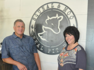 Kip and Lori Bergeron at their newly opened restaurant, Squeal and Moo Real Pit BBQ.